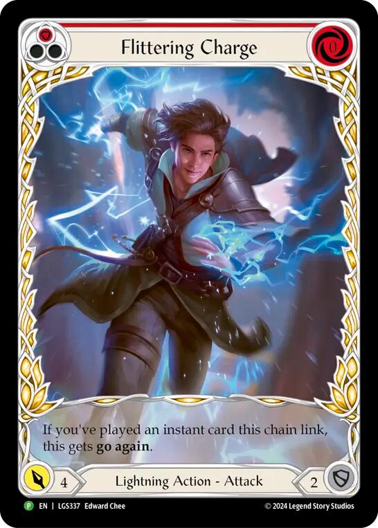 Flittering Charge (Red) (Extended Art) [LGS337] (Promo)  Rainbow Foil | I Want That Stuff Brandon