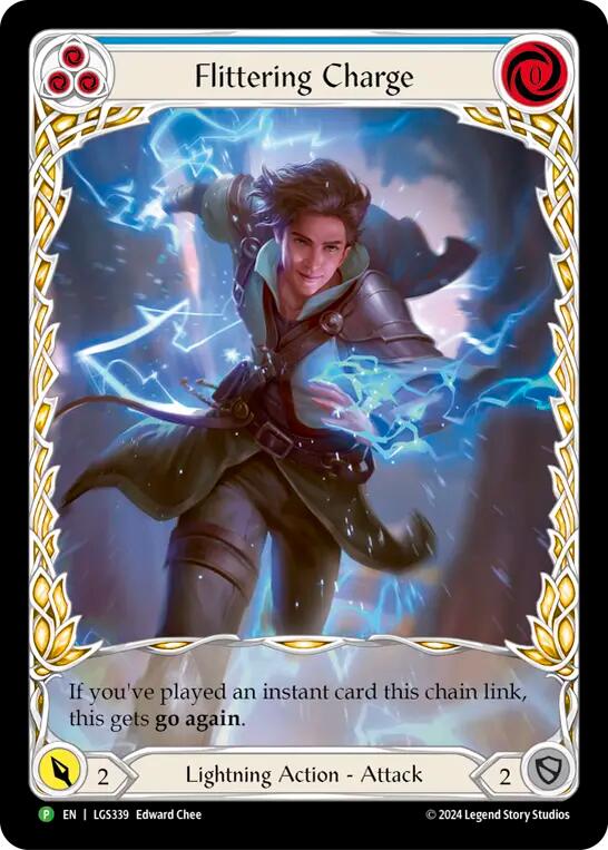 Flittering Charge (Blue) (Extended Art) [LGS339] (Promo)  Rainbow Foil | I Want That Stuff Brandon