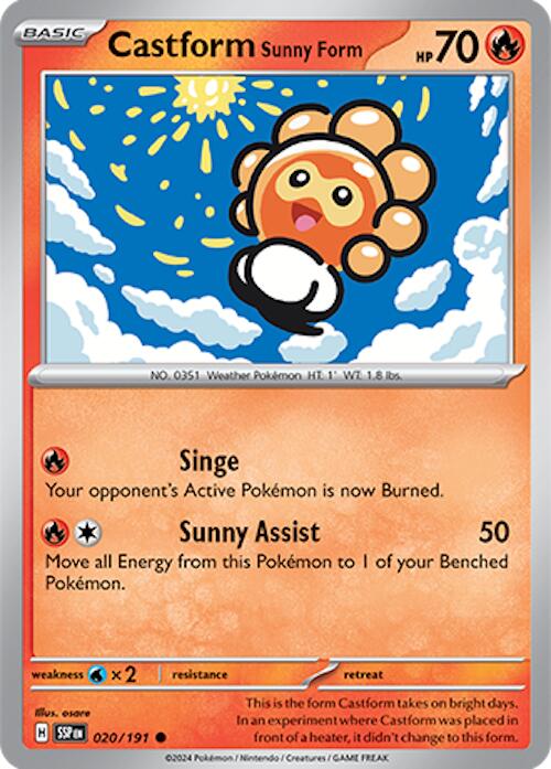 Castform Sunny Form (020/191) [Scarlet & Violet: Surging Sparks] | I Want That Stuff Brandon