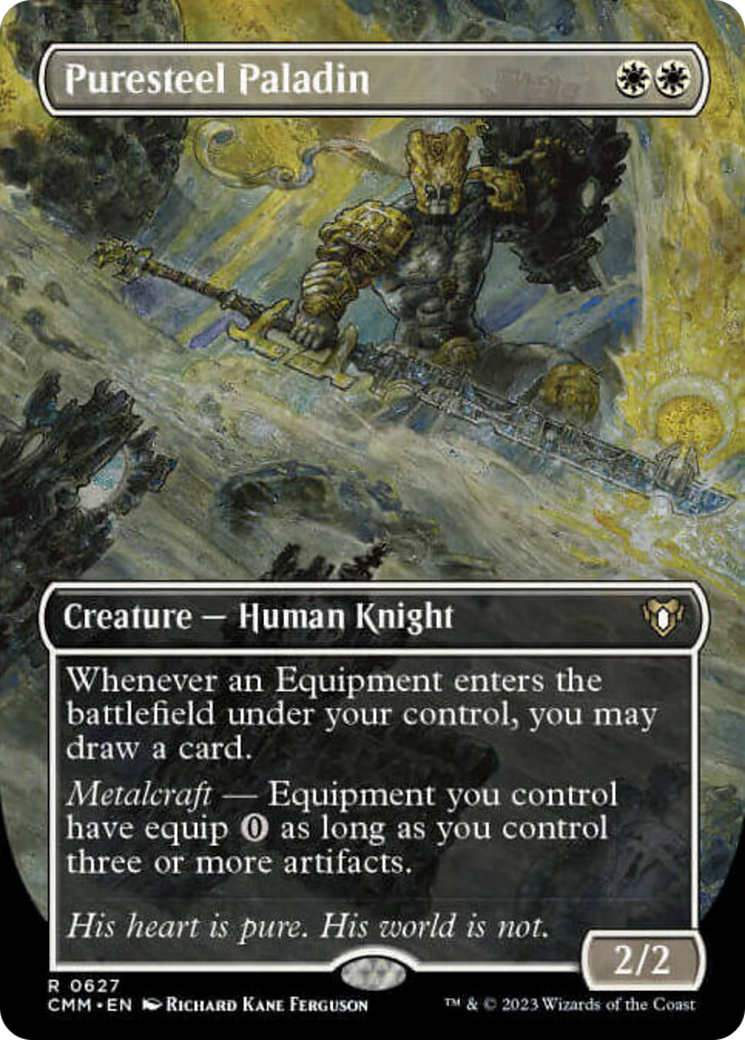 Puresteel Paladin (Borderless Alternate Art) [Commander Masters] | I Want That Stuff Brandon