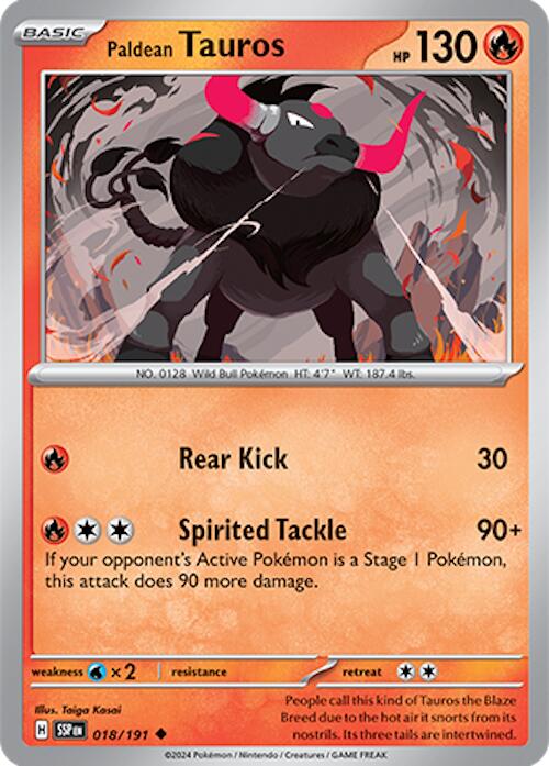 Paldean Tauros (018/191) [Scarlet & Violet: Surging Sparks] | I Want That Stuff Brandon