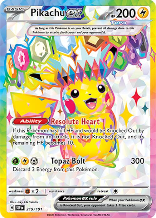 Pikachu ex (219/191) [Scarlet & Violet: Surging Sparks] | I Want That Stuff Brandon