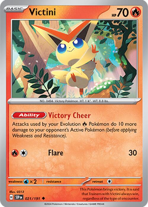 Victini (021/191) [Scarlet & Violet: Surging Sparks] | I Want That Stuff Brandon