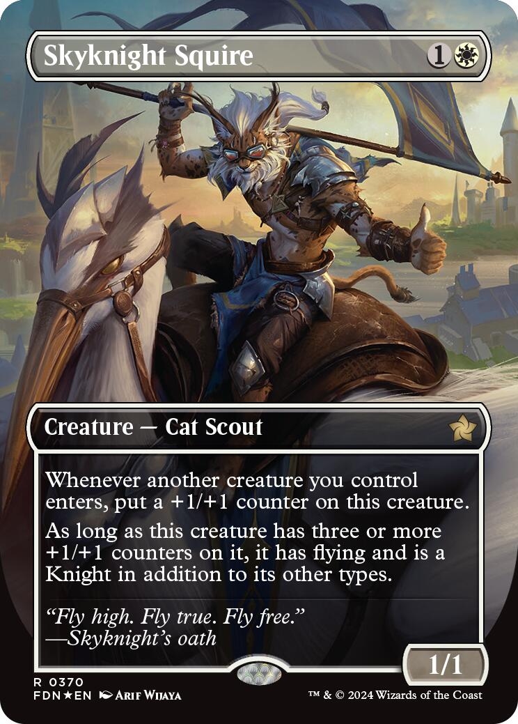 Skyknight Squire (Borderless) (Mana Foil) [Foundations] | I Want That Stuff Brandon