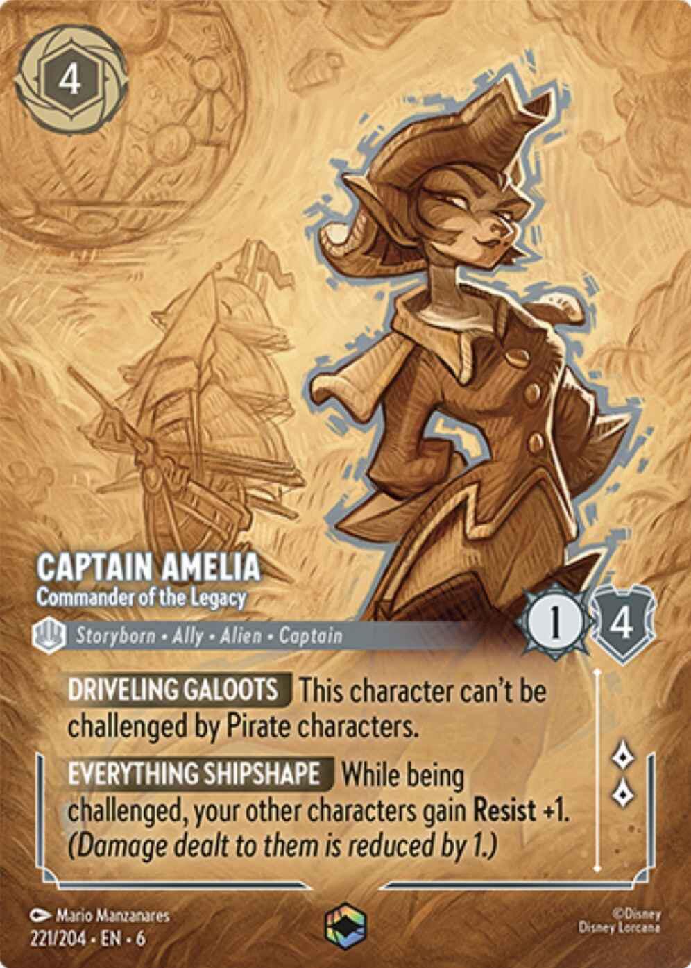Captain Amelia - Commander of the Legacy (Enchanted) (221/204) [Azurite Sea] | I Want That Stuff Brandon