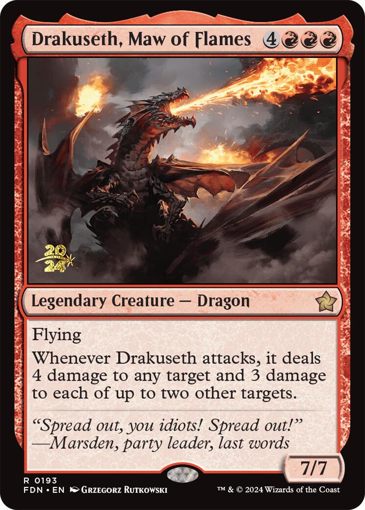 Drakuseth, Maw of Flames [Foundations Prerelease Promos] | I Want That Stuff Brandon