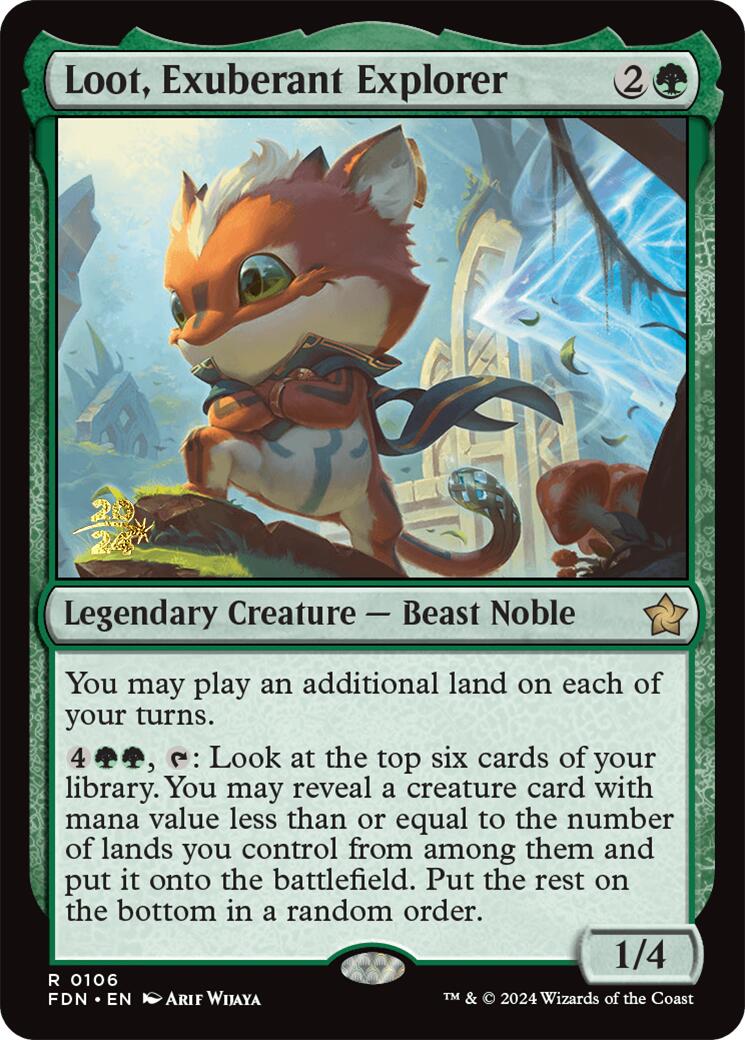 Loot, Exuberant Explorer [Foundations Prerelease Promos] | I Want That Stuff Brandon