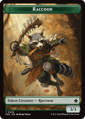 Elf Warrior // Raccoon Doubled-Sided Token [Foundations Tokens] | I Want That Stuff Brandon