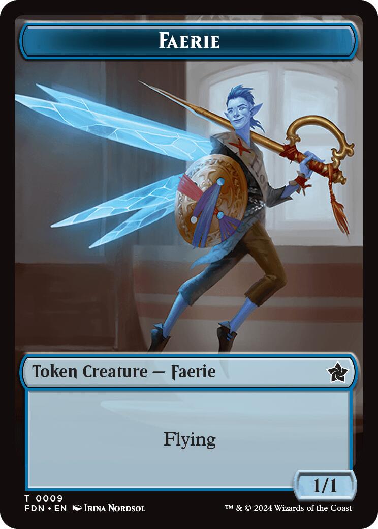 Faerie // Fish Doubled-Sided Token [Foundations Tokens] | I Want That Stuff Brandon