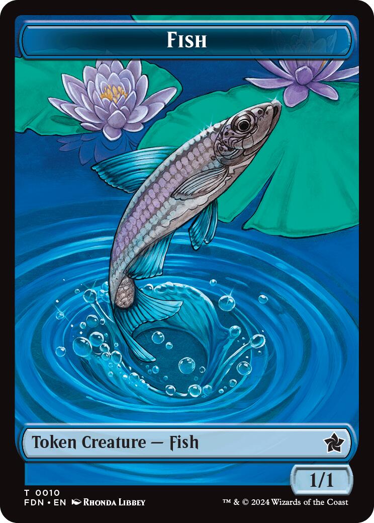 Faerie // Fish Doubled-Sided Token [Foundations Tokens] | I Want That Stuff Brandon