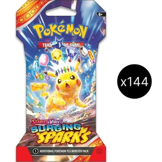 Scarlet & Violet: Surging Sparks Sleeved Booster Pack Case | I Want That Stuff Brandon