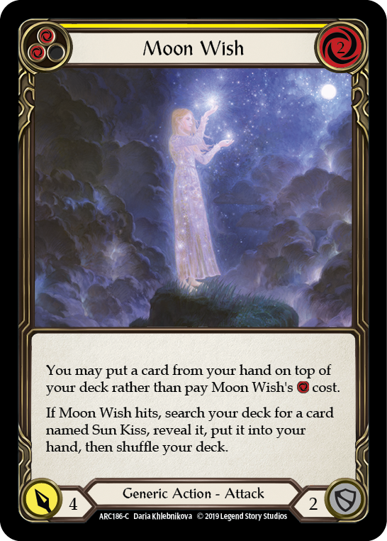 Moon Wish (Yellow) [ARC186-C] (Arcane Rising)  1st Edition Rainbow Foil | I Want That Stuff Brandon