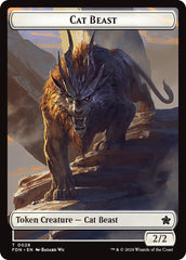 Cat Beast // Dragon (0017) Double-Sided Token [Foundations Tokens] | I Want That Stuff Brandon