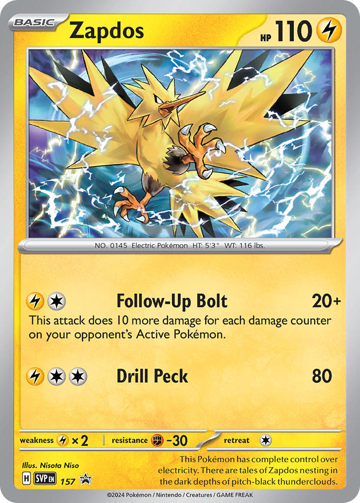 Zapdos (157) [Scarlet & Violet: Black Star Promos] | I Want That Stuff Brandon