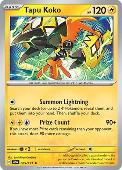 Tapu Koko (065/191) (Deck Exclusives) [Scarlet & Violet: Surging Sparks] | I Want That Stuff Brandon