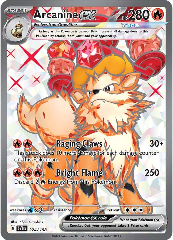 Arcanine ex (224/198) [Scarlet & Violet: Base Set] | I Want That Stuff Brandon