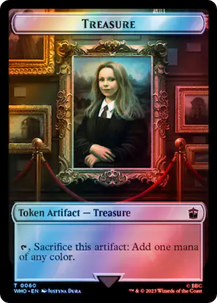 Warrior // Treasure (0060) Double-Sided Token (Surge Foil) [Doctor Who Tokens] | I Want That Stuff Brandon