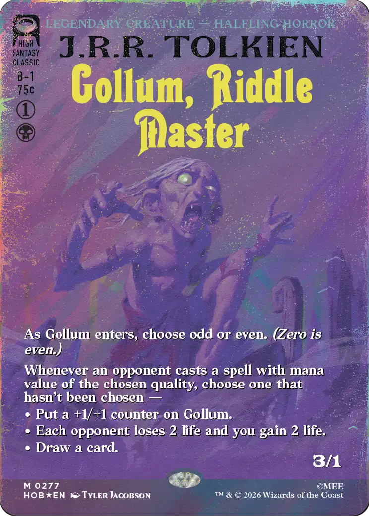 Gollum, Riddle Master (Borderless) (Surge Foil) [The Hobbit] | I Want That Stuff Brandon