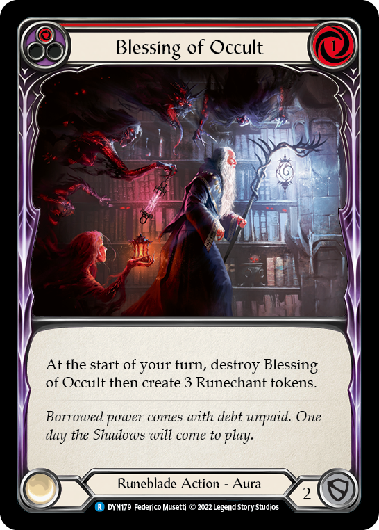 Blessing of Occult (Red) [DYN179] (Dynasty)  Rainbow Foil | I Want That Stuff Brandon