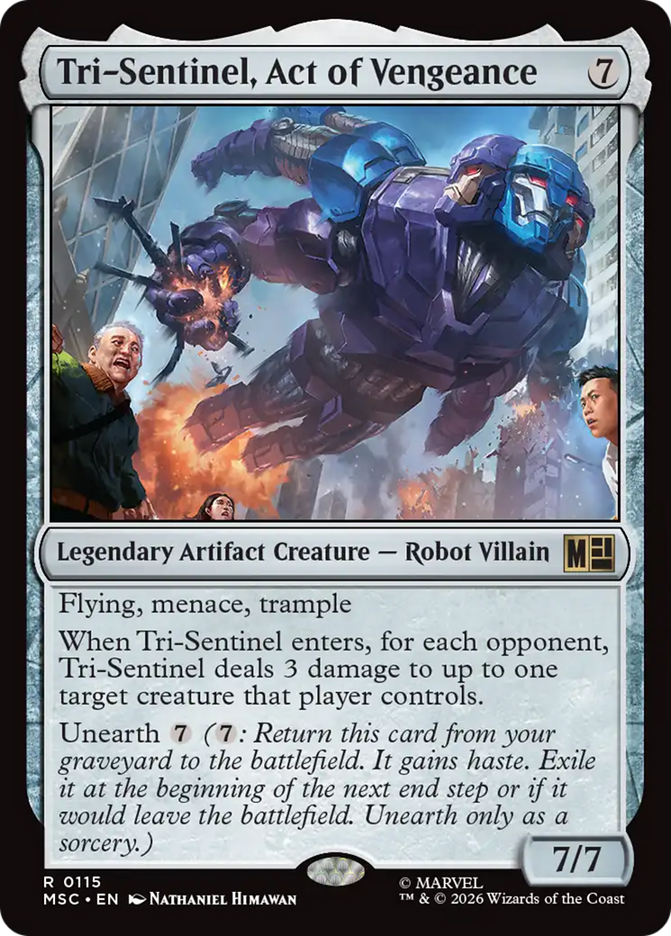 Tri-Sentinel, Act of Vengeance (Surge Foil) [Marvel Super Heroes Commander] | I Want That Stuff Brandon