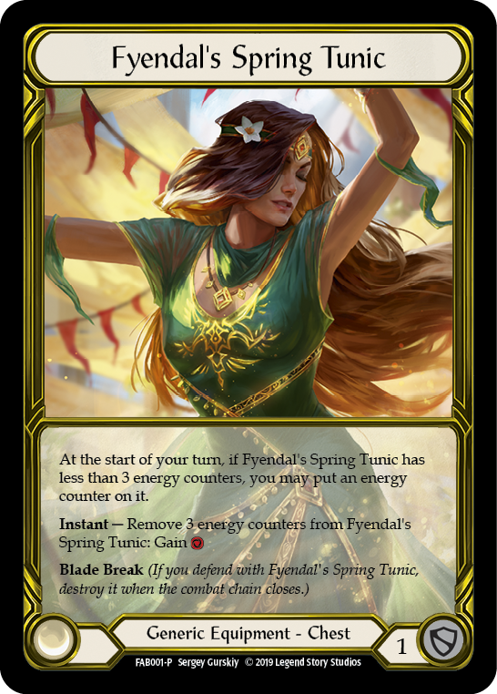 Fyendal's Spring Tunic [FAB001-P] (Promo)  1st Edition Cold Foil - Golden | I Want That Stuff Brandon