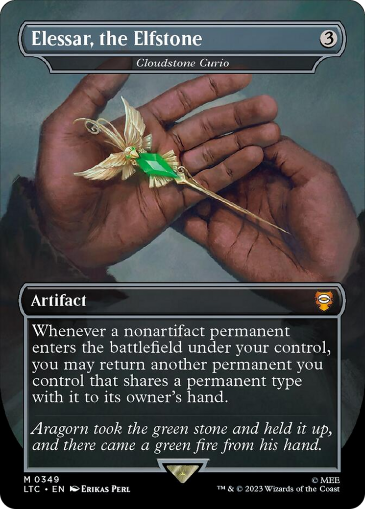 Elessar, the Elfstone - Cloudstone Curio (Borderless) (Surge Foil) [The Lord of the Rings: Tales of Middle-Earth Commander] | I Want That Stuff Brandon