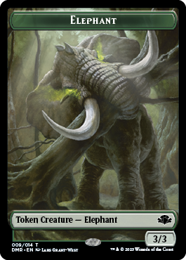 Elephant // Saproling Double-Sided Token [Dominaria Remastered Tokens] | I Want That Stuff Brandon