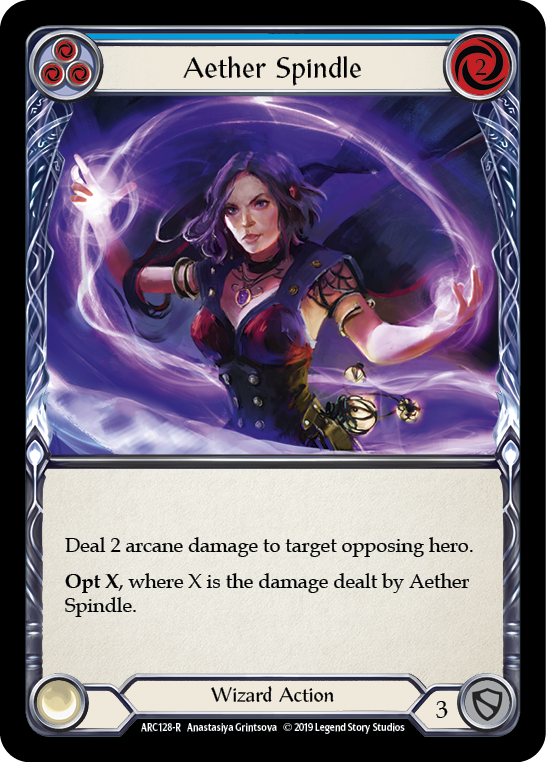 Aether Spindle (Blue) [ARC128-R] (Arcane Rising)  1st Edition Rainbow Foil | I Want That Stuff Brandon