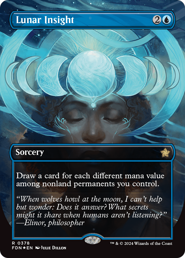 Lunar Insight (Borderless) (Mana Foil) [Foundations] | I Want That Stuff Brandon