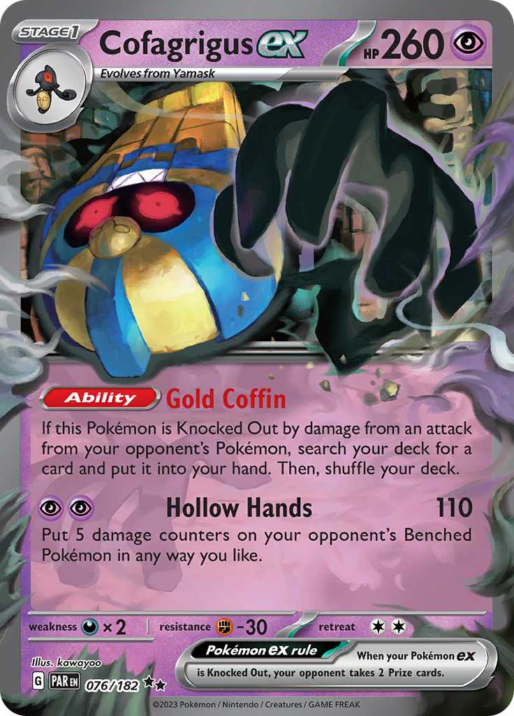 Cofagrigus ex (076/182) [Scarlet & Violet: Paradox Rift] | I Want That Stuff Brandon