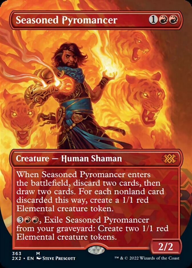 Seasoned Pyromancer (Borderless Alternate Art) [Double Masters 2022] | I Want That Stuff Brandon