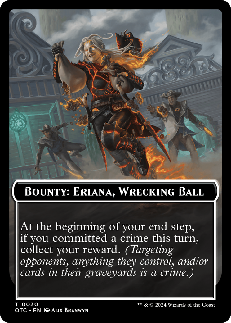 Bounty: Eriana, Wrecking Ball // Bounty Rules Double-Sided Token [Outlaws of Thunder Junction Commander Tokens] | I Want That Stuff Brandon