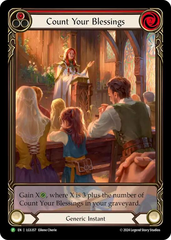 Count Your Blessings (Red) (Rainbow Foil) [LGS357] (Promo)  Rainbow Foil | I Want That Stuff Brandon