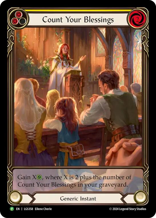 Count Your Blessings (Yellow) (Rainbow Foil) [LGS358] (Promo)  Rainbow Foil | I Want That Stuff Brandon