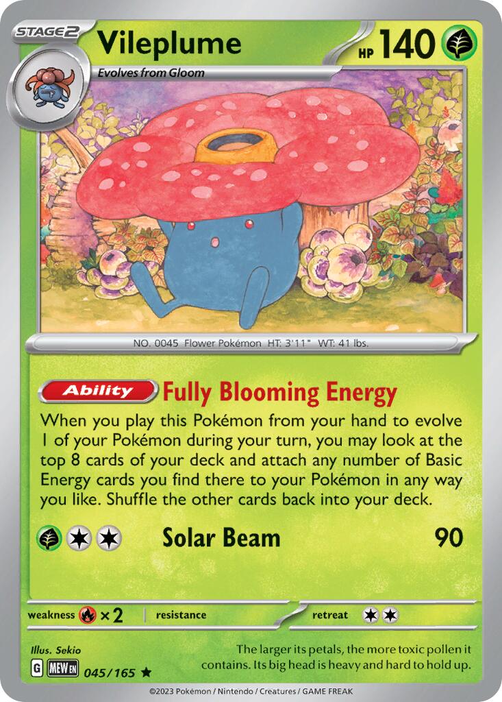 Vileplume (045/165) (Theme Deck Exclusive) [Scarlet & Violet 151] | I Want That Stuff Brandon