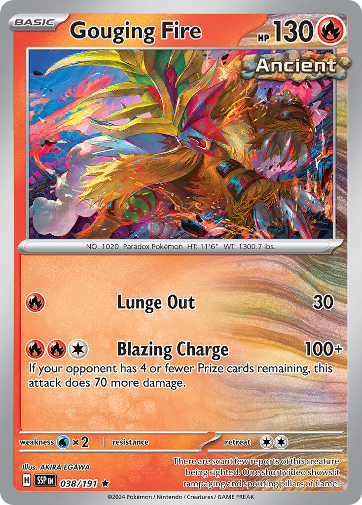 Gouging Fire (038/191) (Theme Deck Exclusive) [Scarlet & Violet: Surging Sparks] | I Want That Stuff Brandon