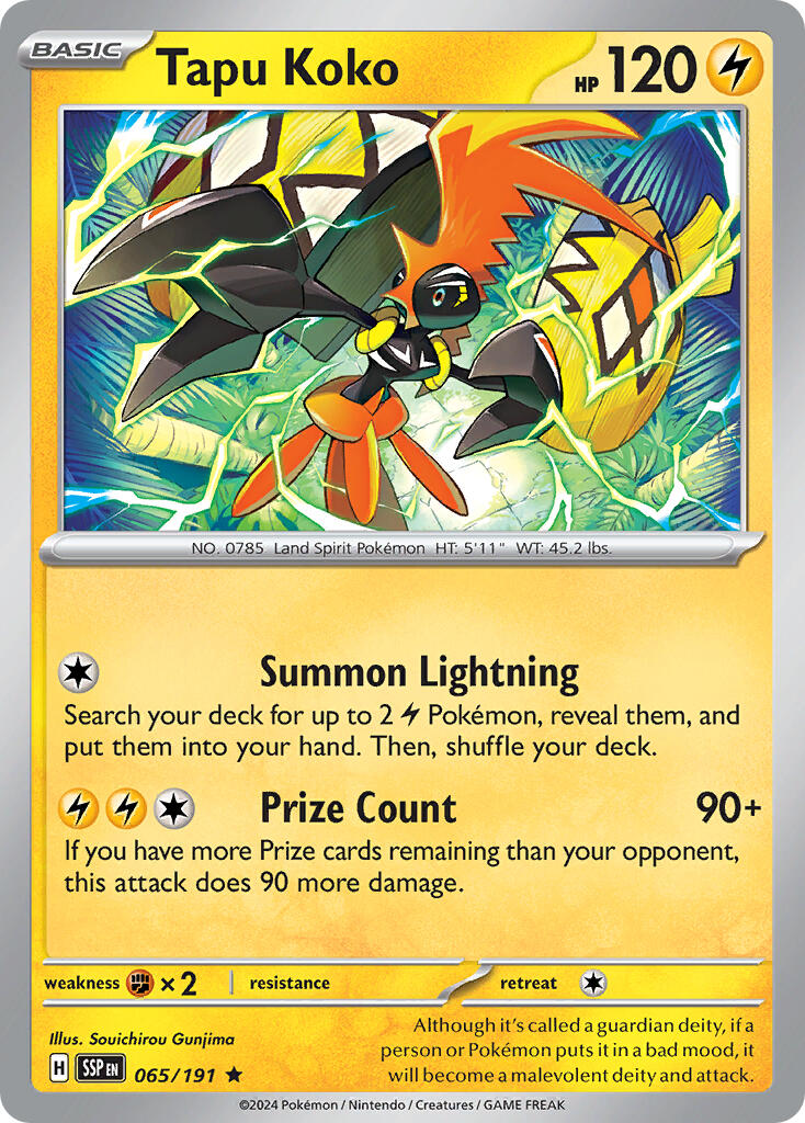 Tapu Koko (065/191) (Theme Deck Exclusive) [Scarlet & Violet: Surging Sparks] | I Want That Stuff Brandon