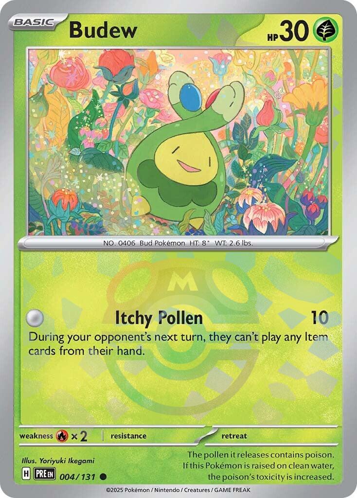Budew (004/131) (Master Ball Pattern) [Scarlet & Violet: Prismatic Evolutions] | I Want That Stuff Brandon