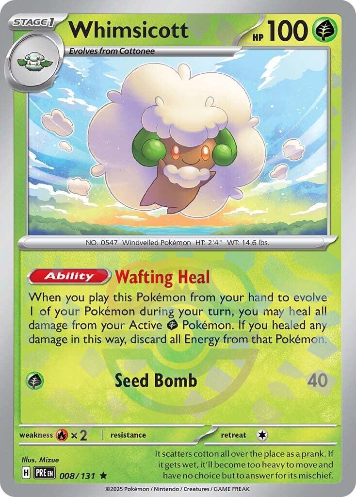 Whimsicott (008/131) (Master Ball Pattern) [Scarlet & Violet: Prismatic Evolutions] | I Want That Stuff Brandon