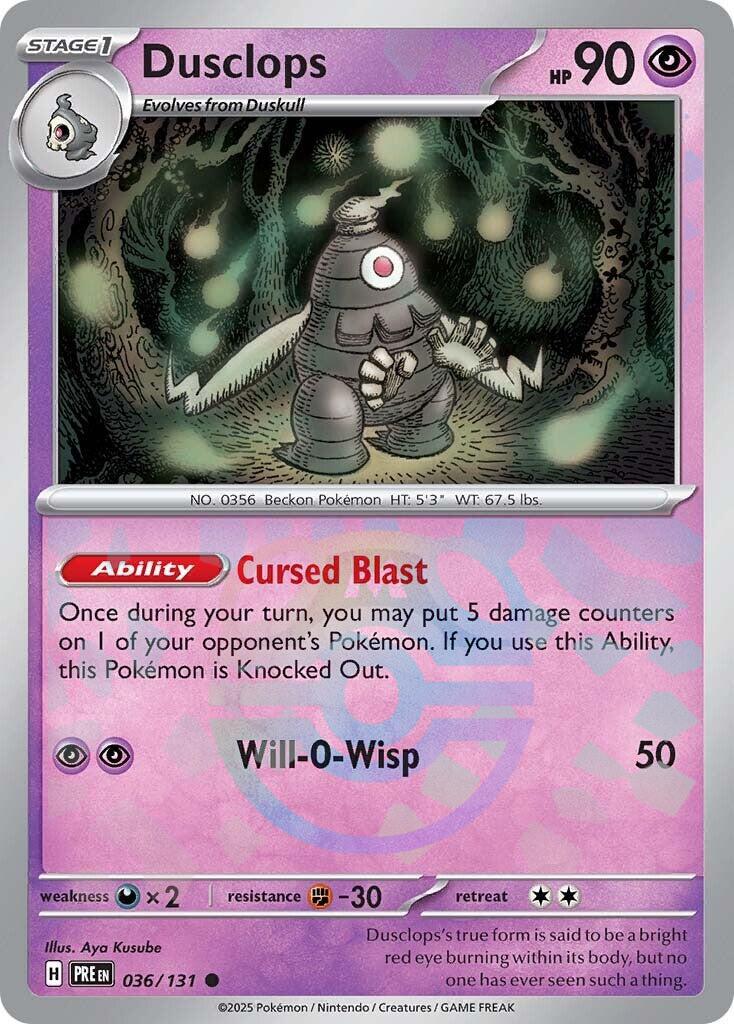 Dusclops (036/131) (Master Ball Pattern) [Scarlet & Violet: Prismatic Evolutions] | I Want That Stuff Brandon