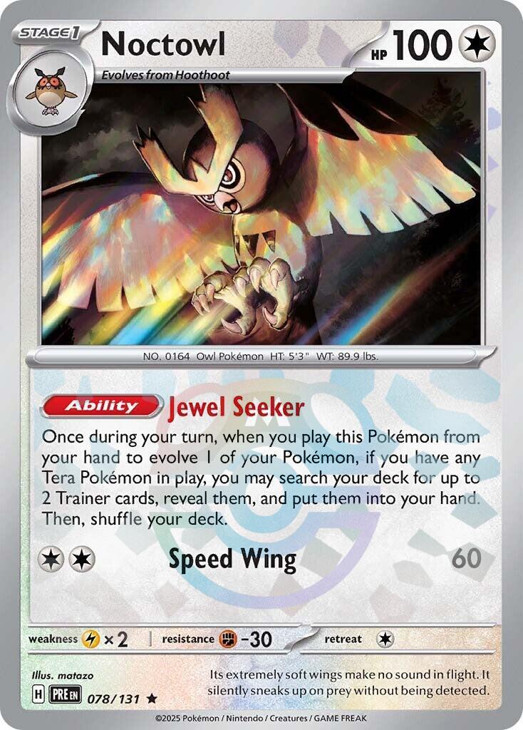 Noctowl (078/131) (Master Ball Pattern) [Scarlet & Violet: Prismatic Evolutions] | I Want That Stuff Brandon