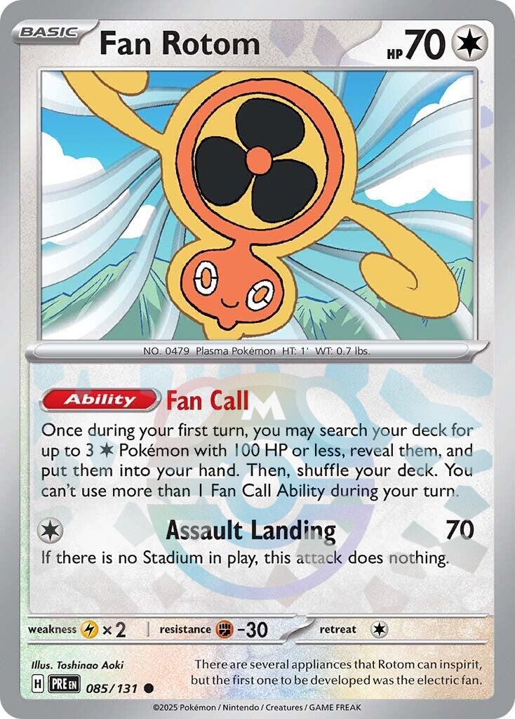 Fan Rotom (085/131) (Master Ball Pattern) [Scarlet & Violet: Prismatic Evolutions] | I Want That Stuff Brandon