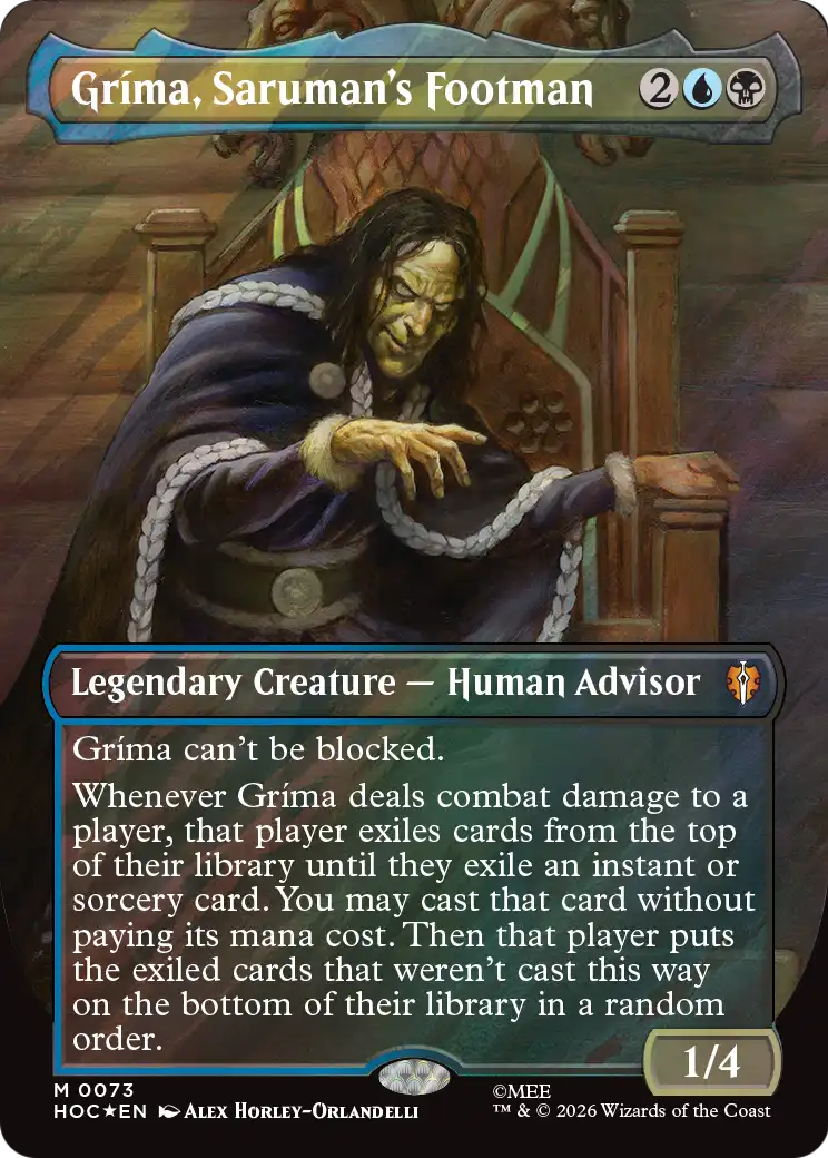 Grima, Saruman's Footman (Borderless) (Surge Foil) [The Hobbit: Eternal-Legal] | I Want That Stuff Brandon