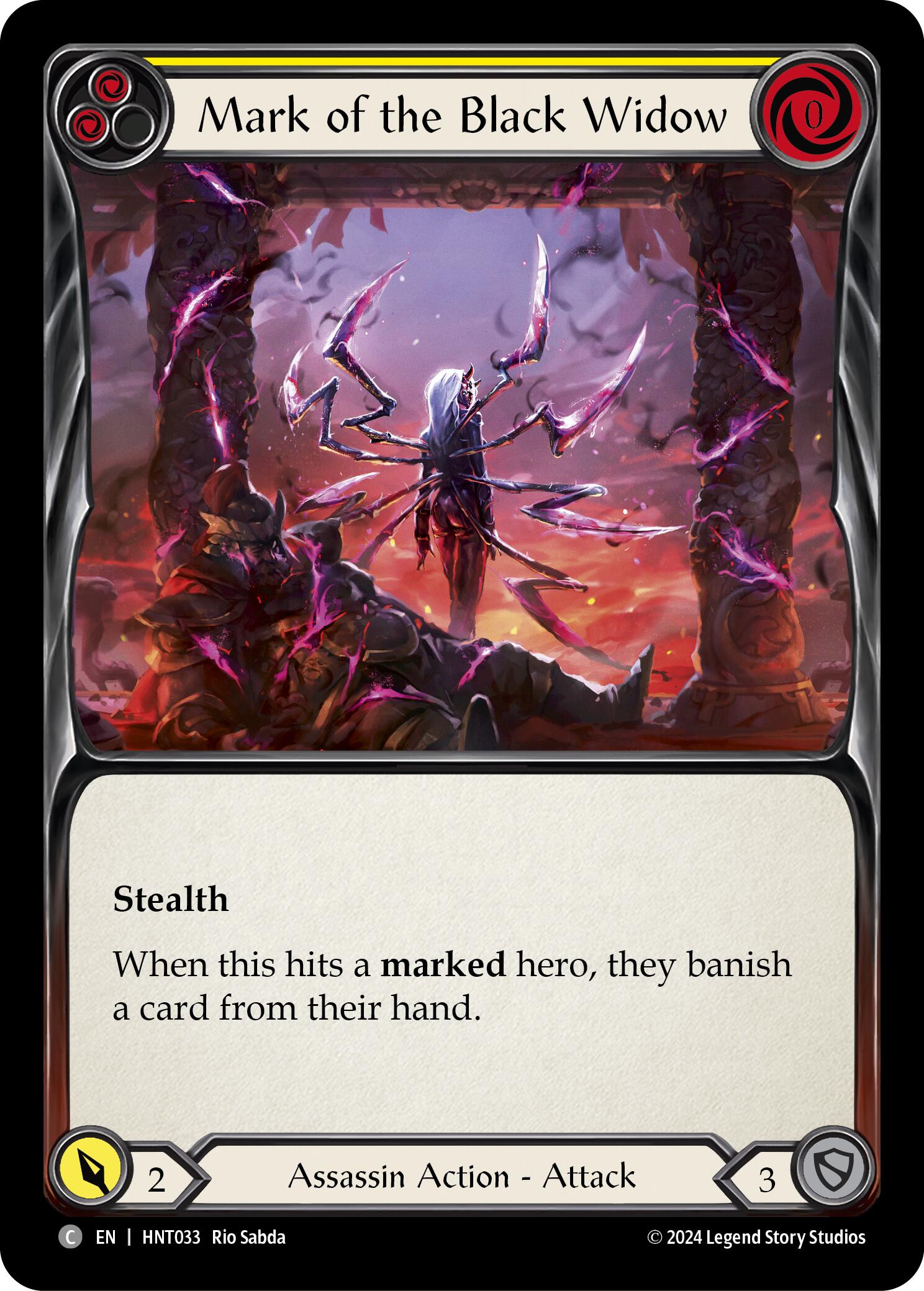 Mark of the Black Widow (Yellow) [HNT033] (The Hunted)  Rainbow Foil | I Want That Stuff Brandon