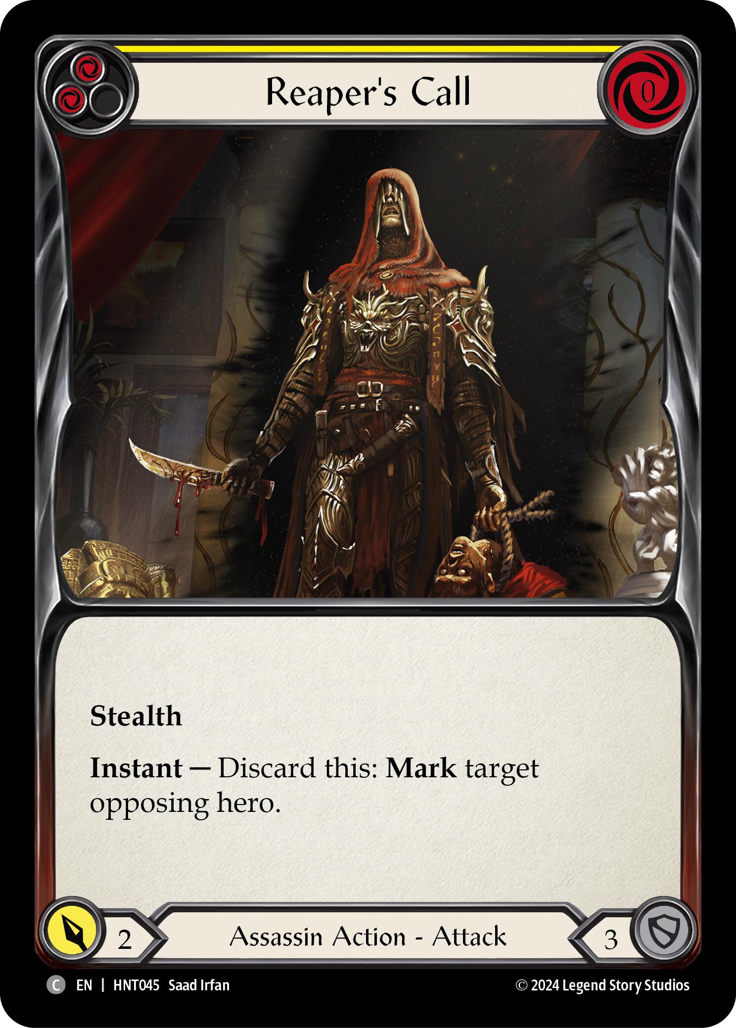 Reaper's Call (Yellow) [HNT045] (The Hunted)  Rainbow Foil | I Want That Stuff Brandon