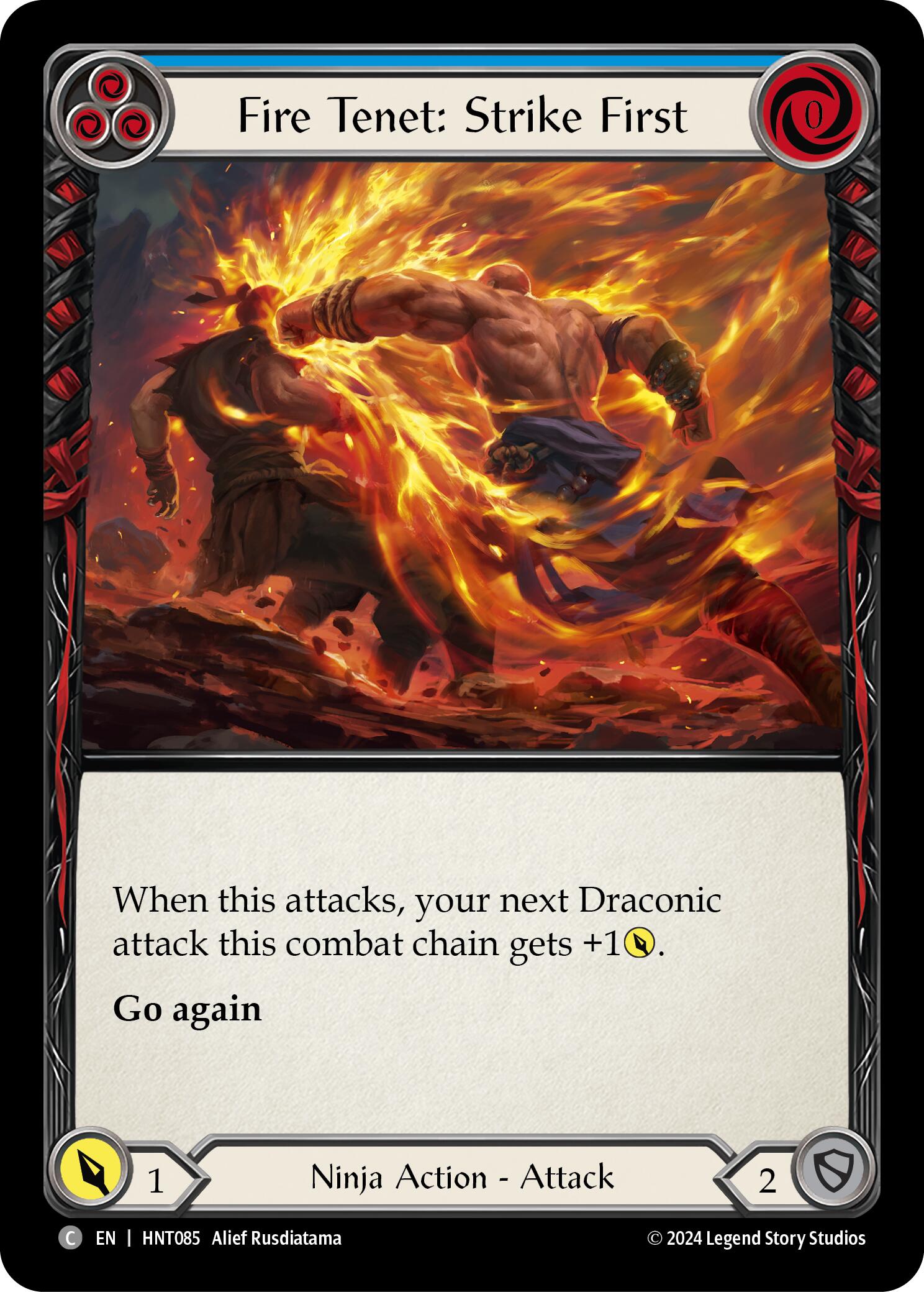 Fire Tenet: Strike First (Blue) [HNT085] (The Hunted)  Rainbow Foil | I Want That Stuff Brandon