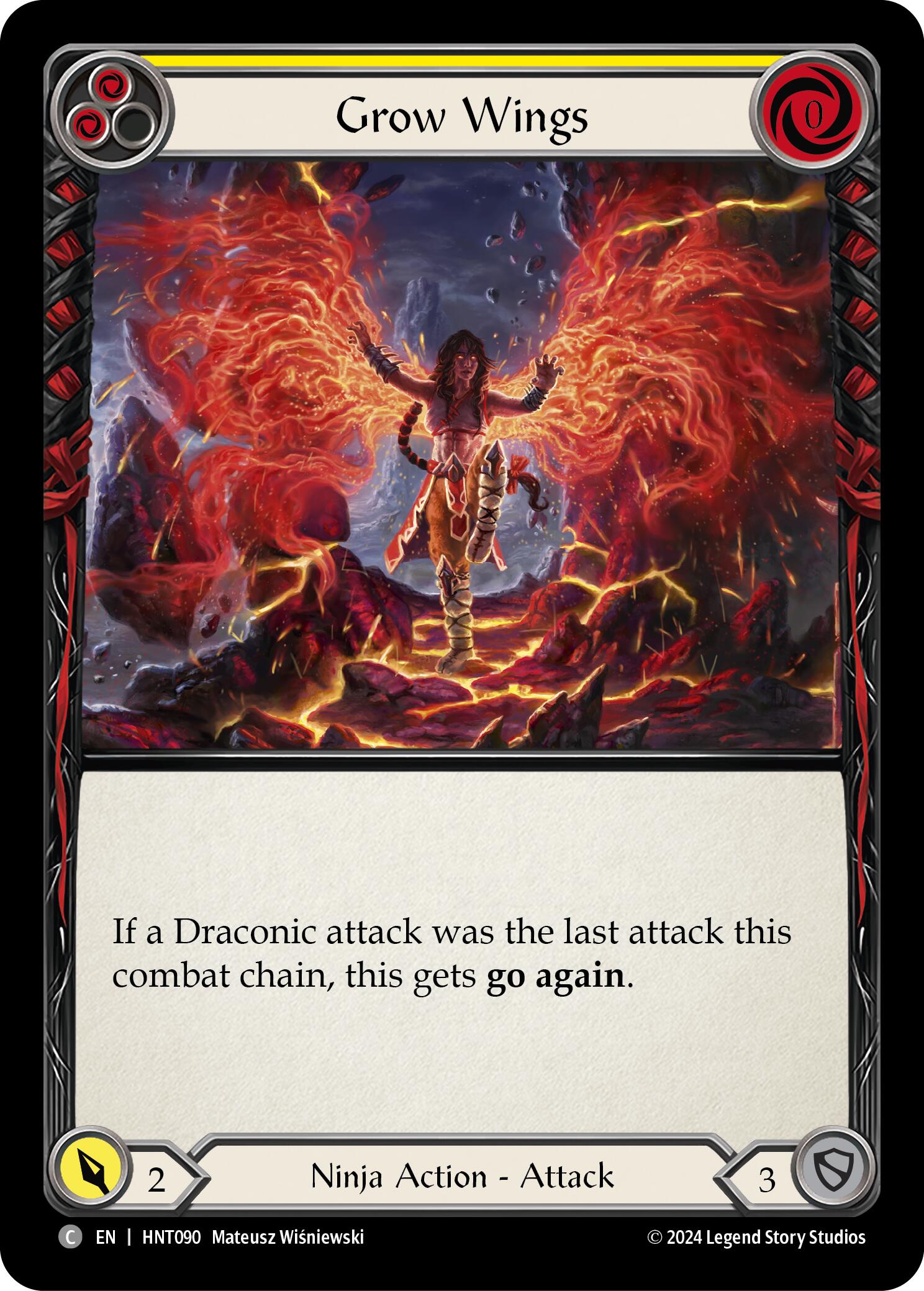 Grow Wings (Yellow) [HNT090] (The Hunted)  Rainbow Foil | I Want That Stuff Brandon