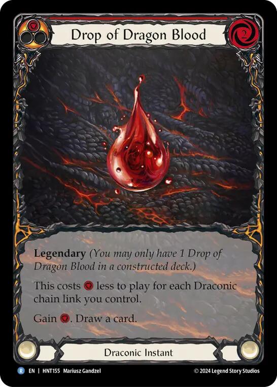 Drop of Dragon Blood (Red) (Extended Art) [HNT155] (The Hunted)  Rainbow Foil | I Want That Stuff Brandon