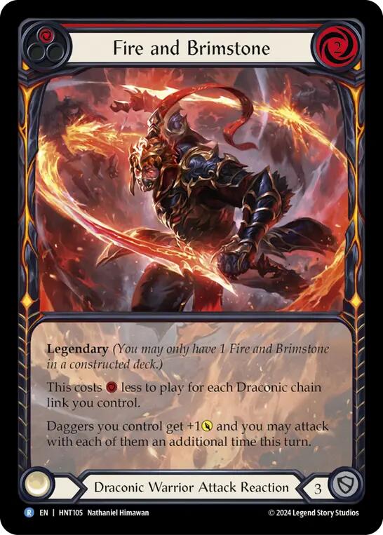 Fire and Brimstone (Extended Art) [HNT105] (The Hunted)  Rainbow Foil | I Want That Stuff Brandon