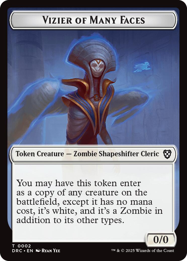 Vizier of Many Faces // Zombie (0003) Double-Sided Token [Aetherdrift Tokens] | I Want That Stuff Brandon